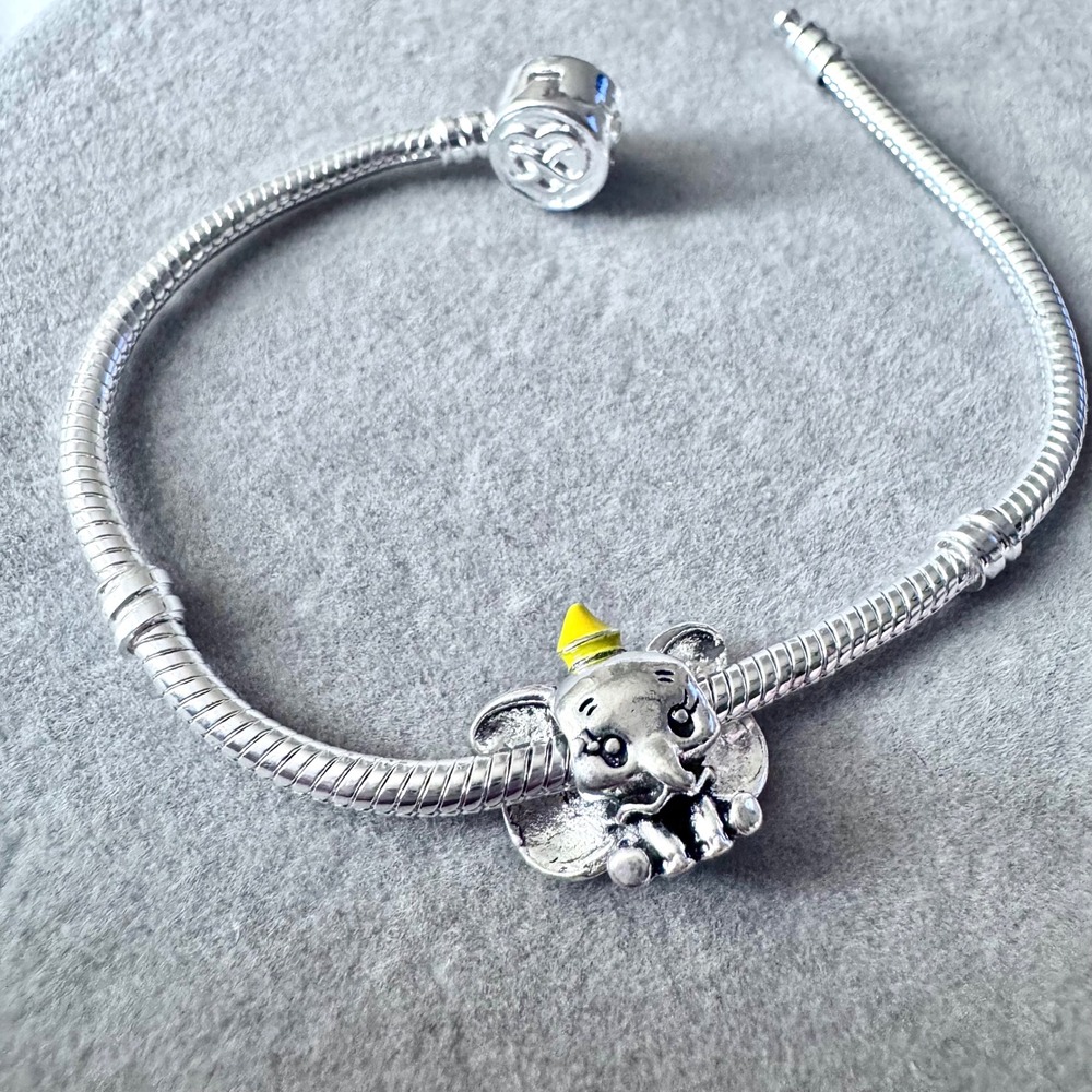 Silver Dumbo Elephant Bead Charm fits PANDORA - Picture 2 of 9